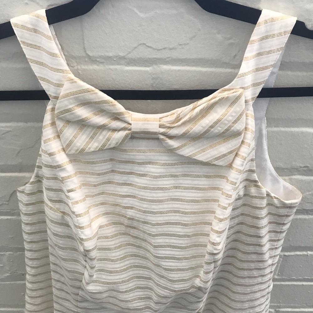 NWT Lilly Pulitzer Henley Dress White Gold Stripe
